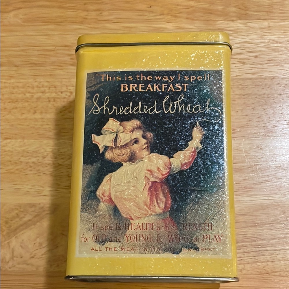 Vintage Yellow Shredded Wheat Tin